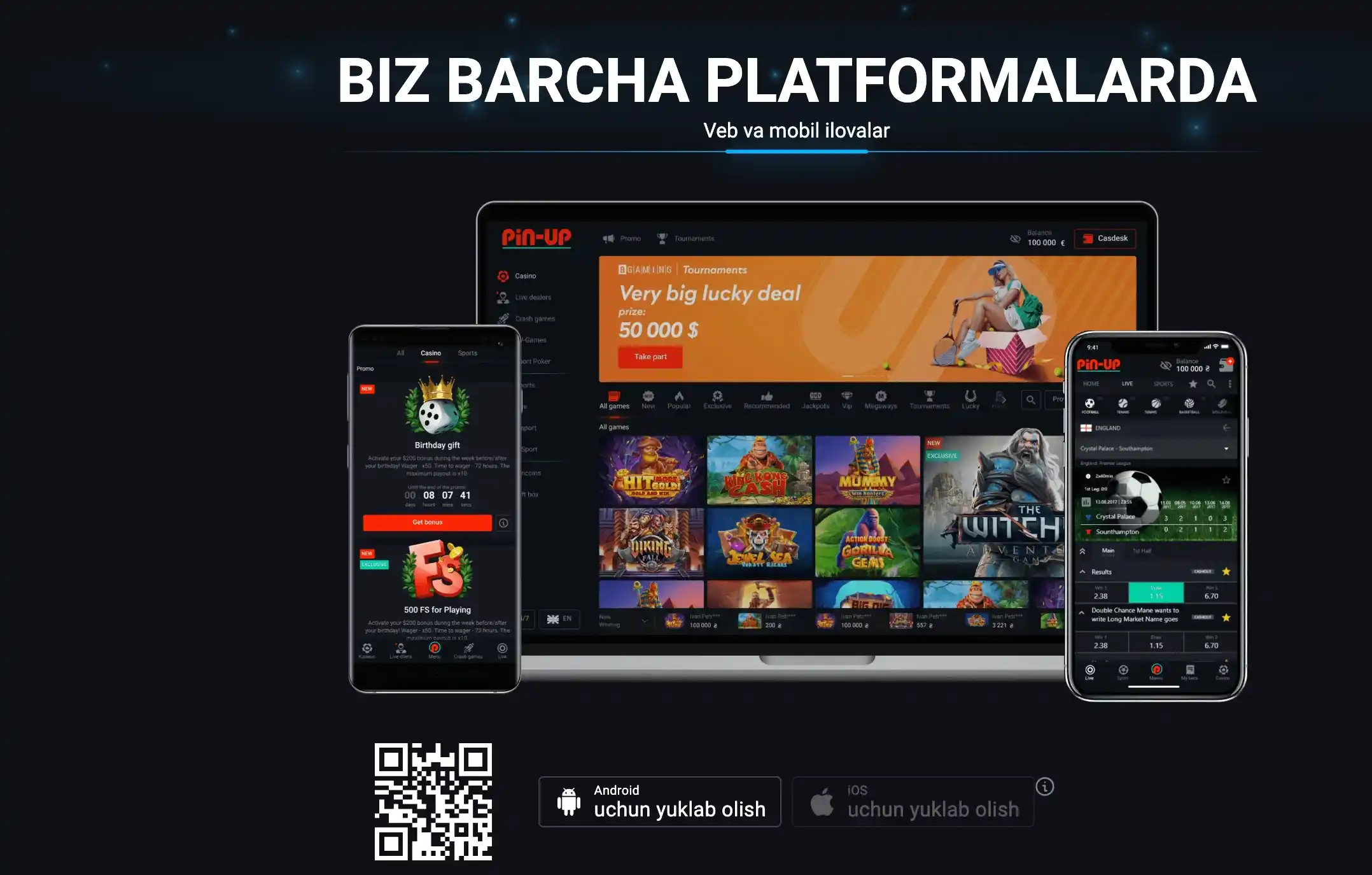 Pin Up mobil ilovasi — Android va iOS